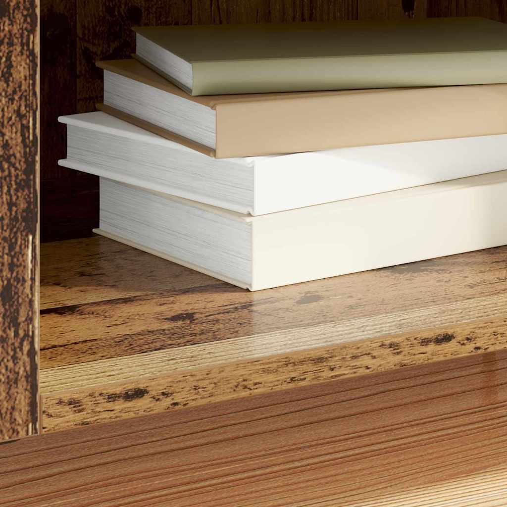 Record Cabinet with Shelf with Door Old Wood 121 x 38 x 48 cm