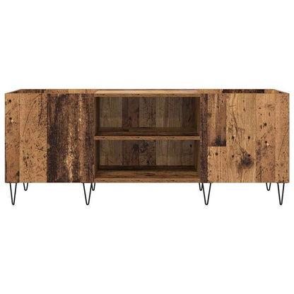 Record Cabinet with Shelf with Door Old Wood 121 x 38 x 48 cm