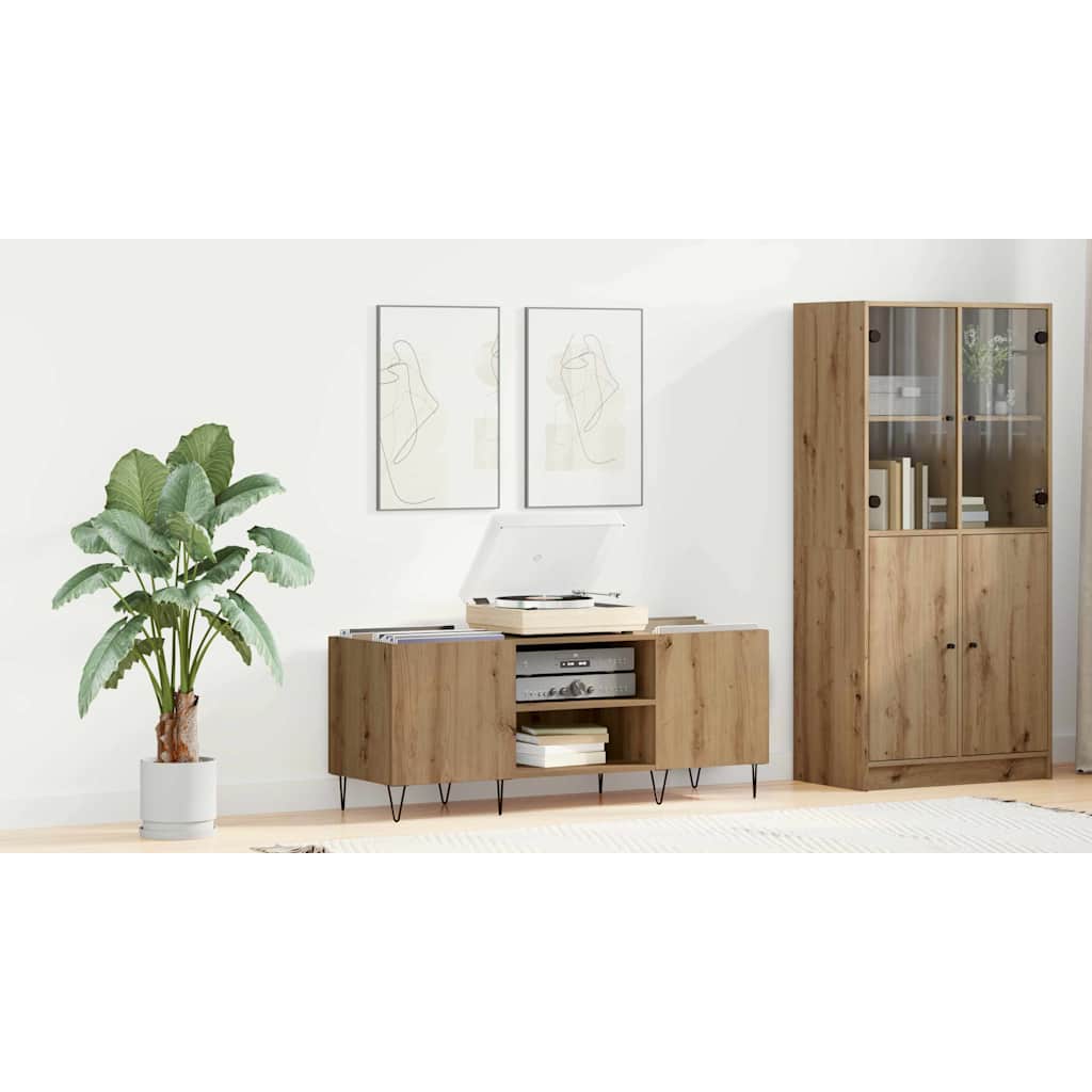 Record Cabinet with Shelf Artisan Oak 121 x 38 x 48 cm