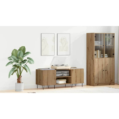 Record Cabinet with Shelf Artisan Oak 121 x 38 x 48 cm