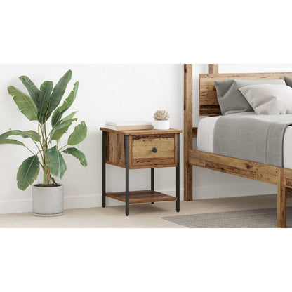 Bedside Table Old Wood 34 x 35.5 x 45 cm Engineered Wood