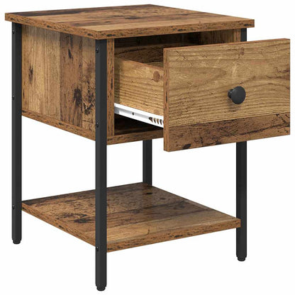 Bedside Table 2 pcs Old Wood 34 x 35.5 x 45 cm Engineered Wood