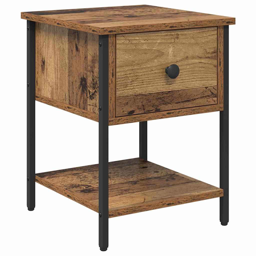 Bedside Table 2 pcs Old Wood 34 x 35.5 x 45 cm Engineered Wood