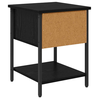 Bedside Table Black Oak 34 x 35.5 x 45 cm Engineered Wood