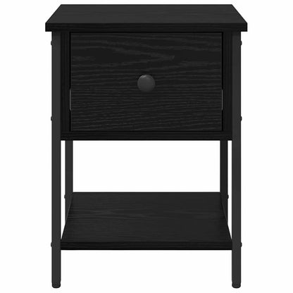Bedside Table Black Oak 34 x 35.5 x 45 cm Engineered Wood