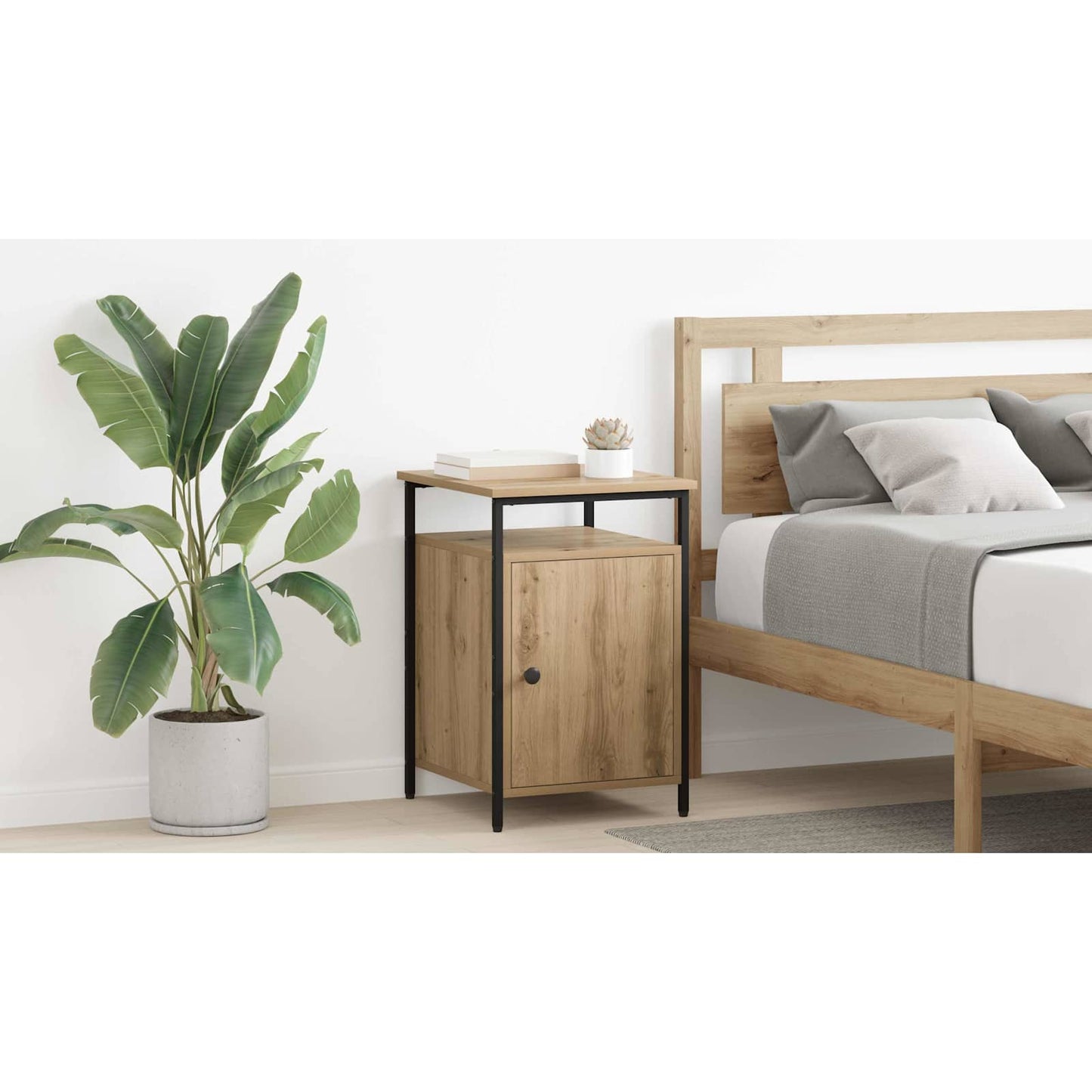 Bedside Cabinet Artisan Oak 40 x 42 x 60cm Engineered Wood