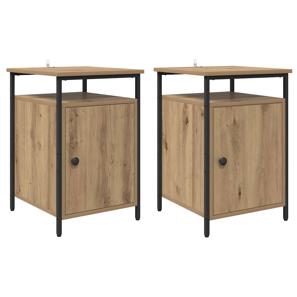 Bedside Cabinet 2 pcs Artisan Oak 40 x 42 x 60cm