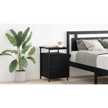 Bedside Cabinet Black Oak 40 x 42 x 60cm Engineered Wood