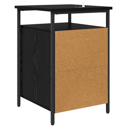 Bedside Cabinet Black Oak 40 x 42 x 60cm Engineered Wood