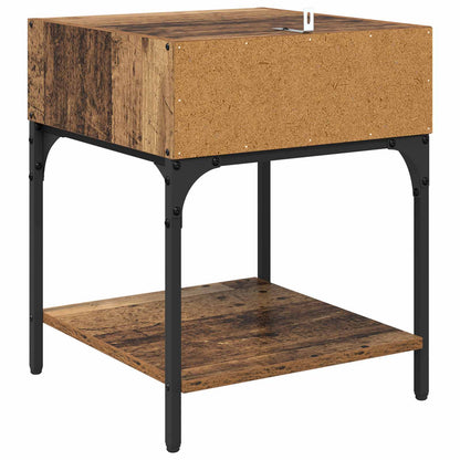 Bedside Table Old Wood 40 x 40 x 50 cm Engineered Wood