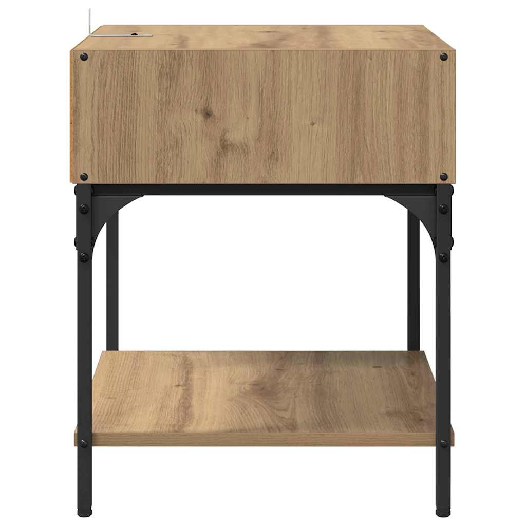 Bedside Table Artisan Oak 40 x 40 x 50 cm Engineered Wood