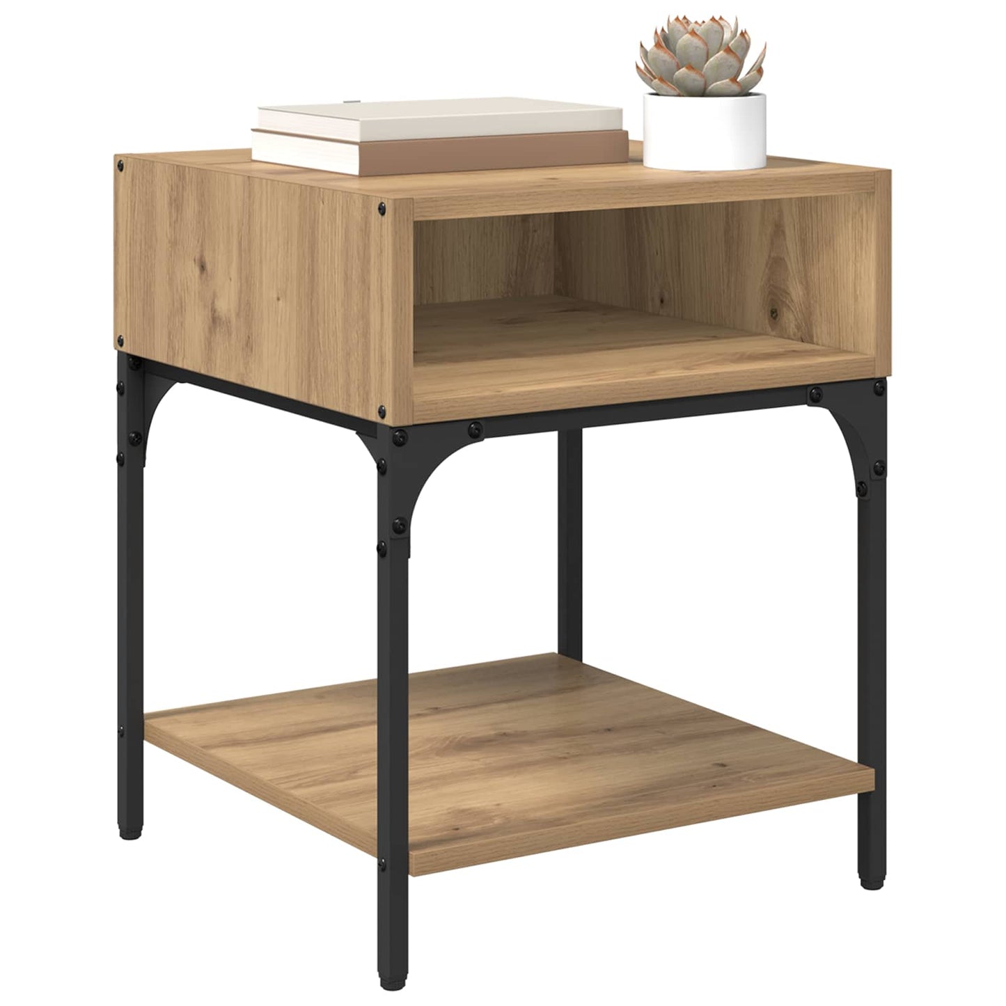 Bedside Table 2 pcs Artisan Oak 40 x 40 x 50 cm Engineered Wood