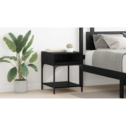 Bedside Table Black Oak 40 x 40 x 50 cm Engineered Wood