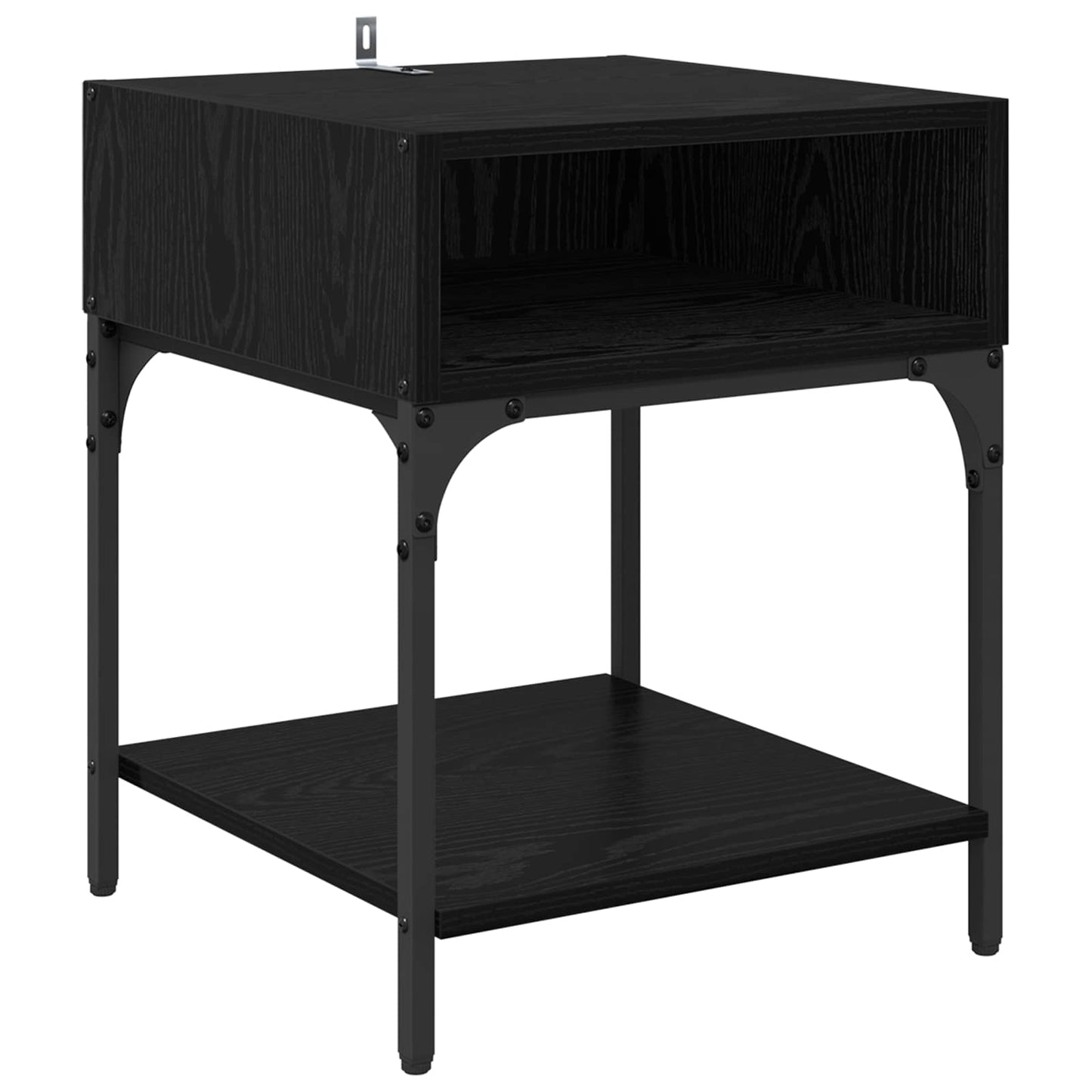 Bedside Table 2 pcs Black Oak 40 x 40 x 50 cm Engineered Wood
