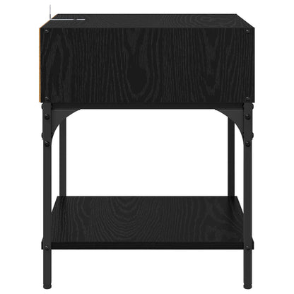 Bedside Table 2 pcs Black Oak 40 x 40 x 50 cm Engineered Wood