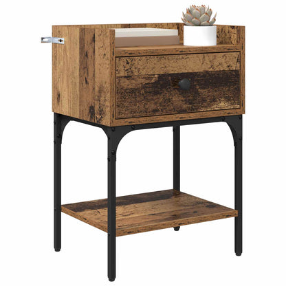 Bedside Table Old Wood 40 x 29 x 60 cm Engineered Wood