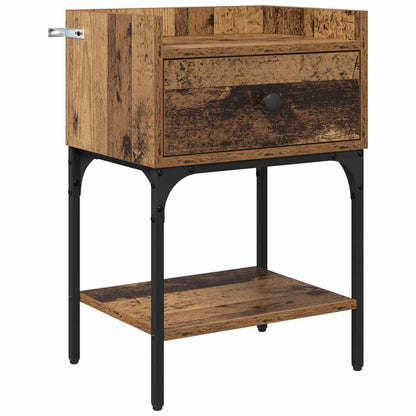 Bedside Table 2 pcs Old Wood 40 x 29 x 60 cm Engineered Wood