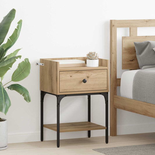 Bedside Table 2 pcs Artisan Oak 40 x 29 x 60 cm Engineered Wood