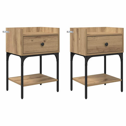 Bedside Table 2 pcs Artisan Oak 40 x 29 x 60 cm Engineered Wood