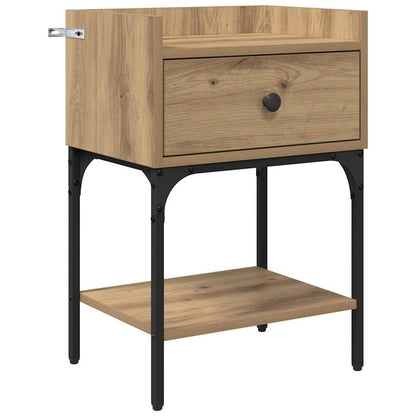 Bedside Table 2 pcs Artisan Oak 40 x 29 x 60 cm Engineered Wood