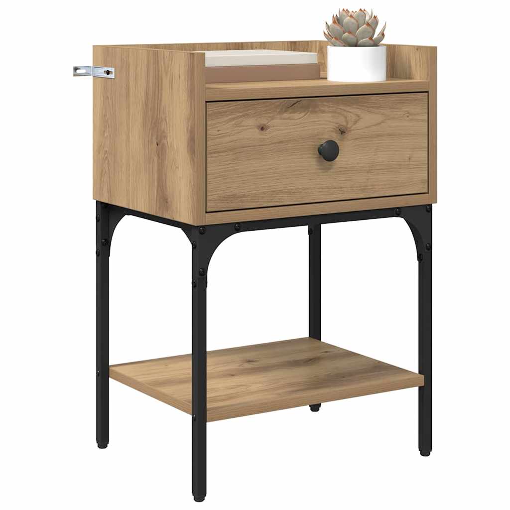 Bedside Table 2 pcs Artisan Oak 40 x 29 x 60 cm Engineered Wood