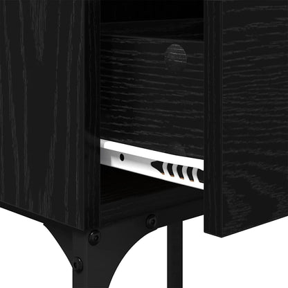 Bedside Table Black Oak 40 x 29 x 60 cm Engineered Wood