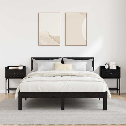 Bedside Table 2 pcs Black Oak 40 x 29 x 60 cm Engineered Wood