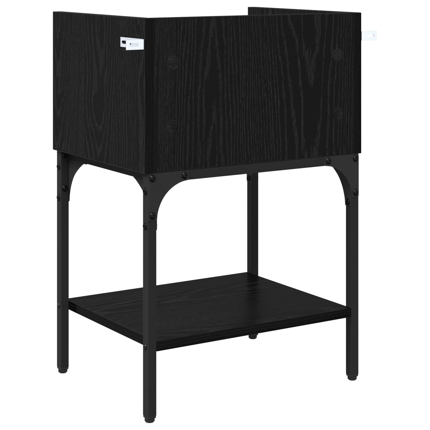 Bedside Table 2 pcs Black Oak 40 x 29 x 60 cm Engineered Wood