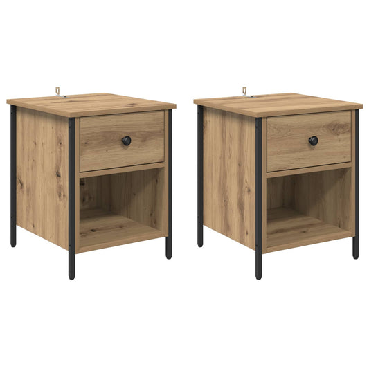Bedside Cabinet 2 pcs Artisan Oak 40 x 42 x 50 cm
