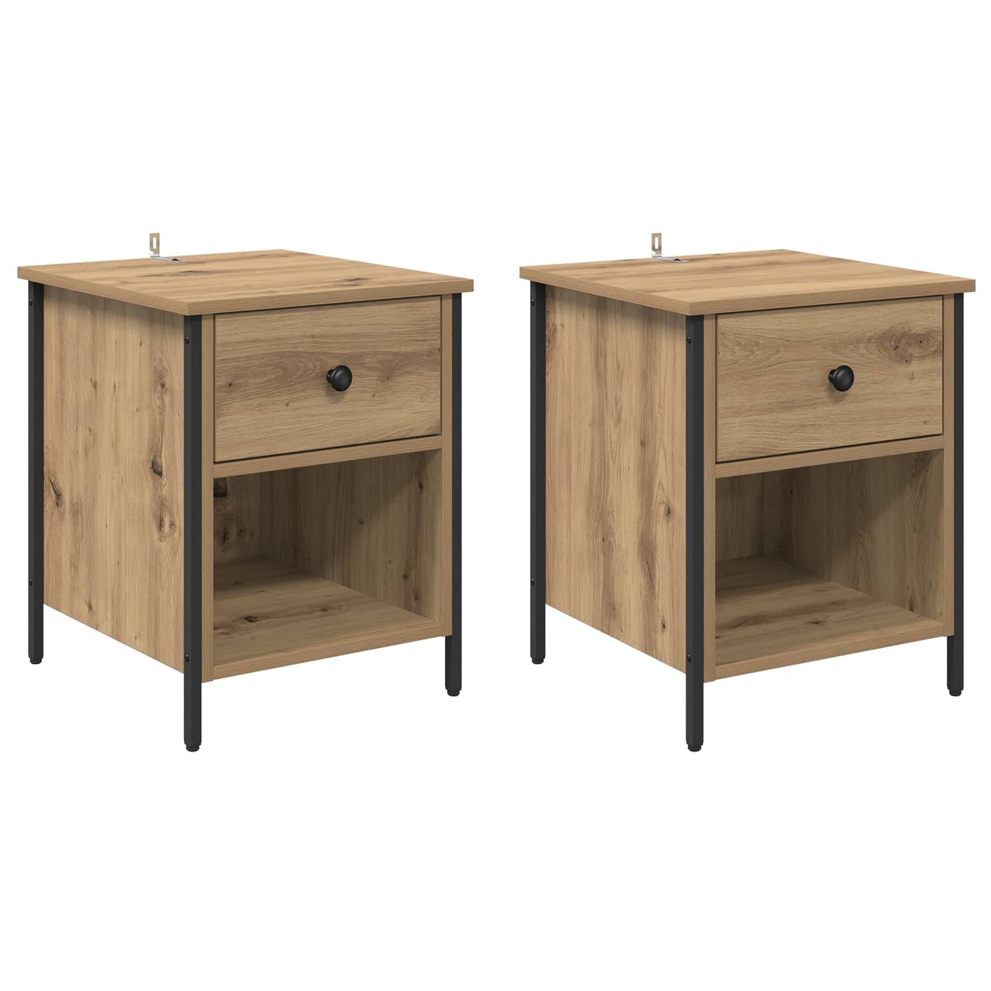 Bedside Cabinet with Drawer 2 pcs Artisan Oak 40 x 42 x 50 cm