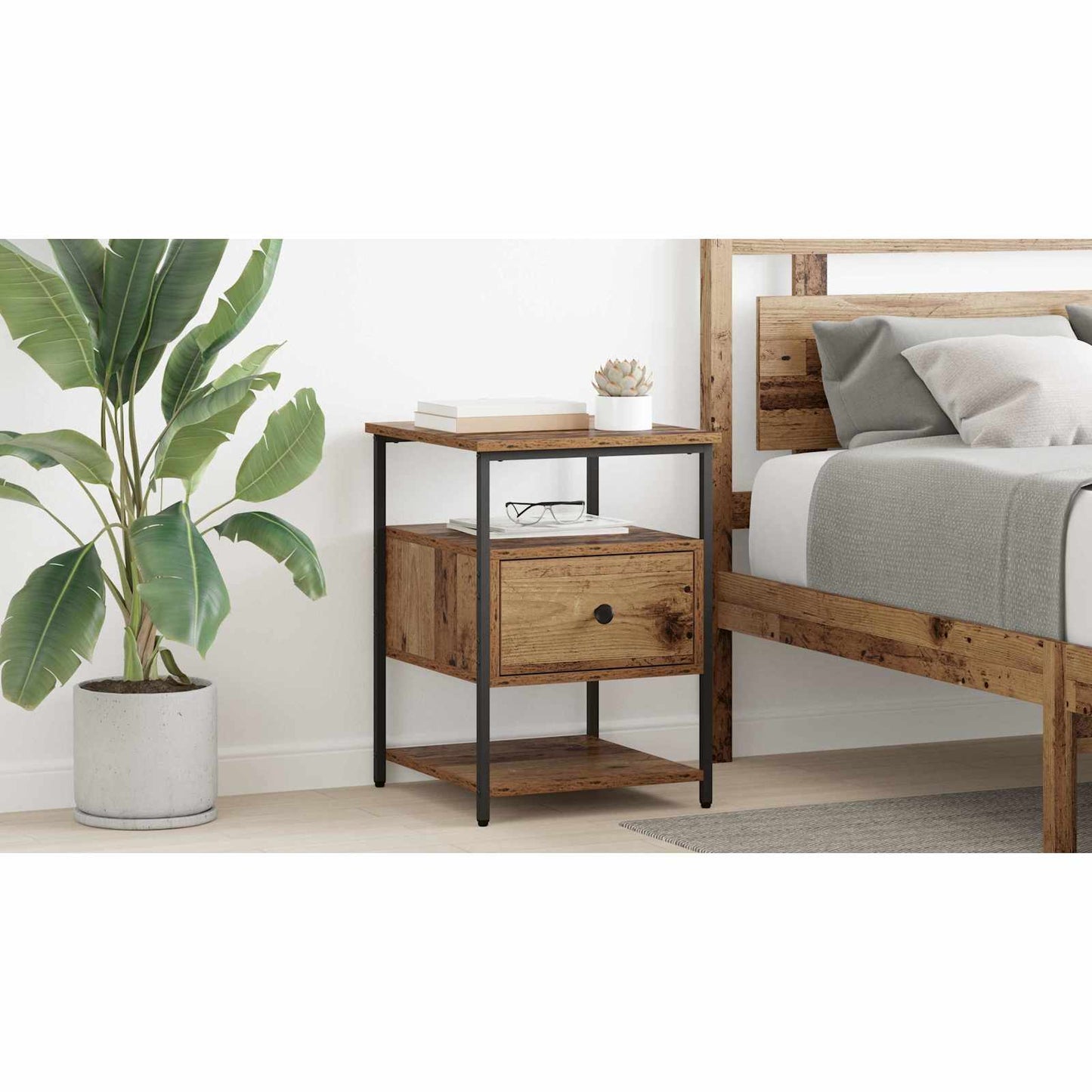 Bedside Cabinet Old Wood 40 x 42 x 56 cm Engineered Wood