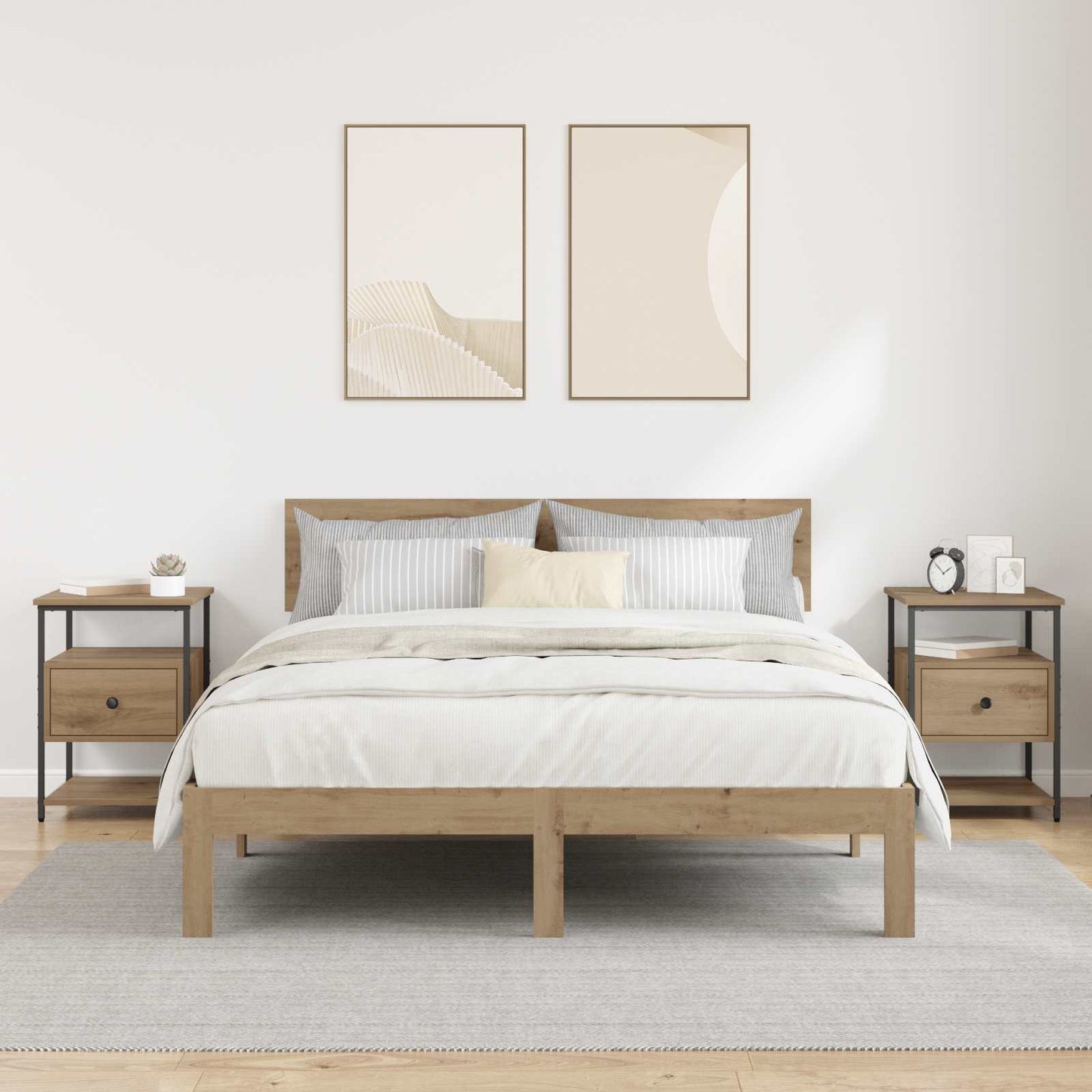 Bedside Cabinet with Drawer 2 pcs Artisan Oak 40 x 42 x 56 cm