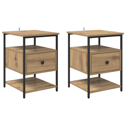 Bedside Cabinet 2 pcs Artisan Oak 40 x 42 x 56 cm
