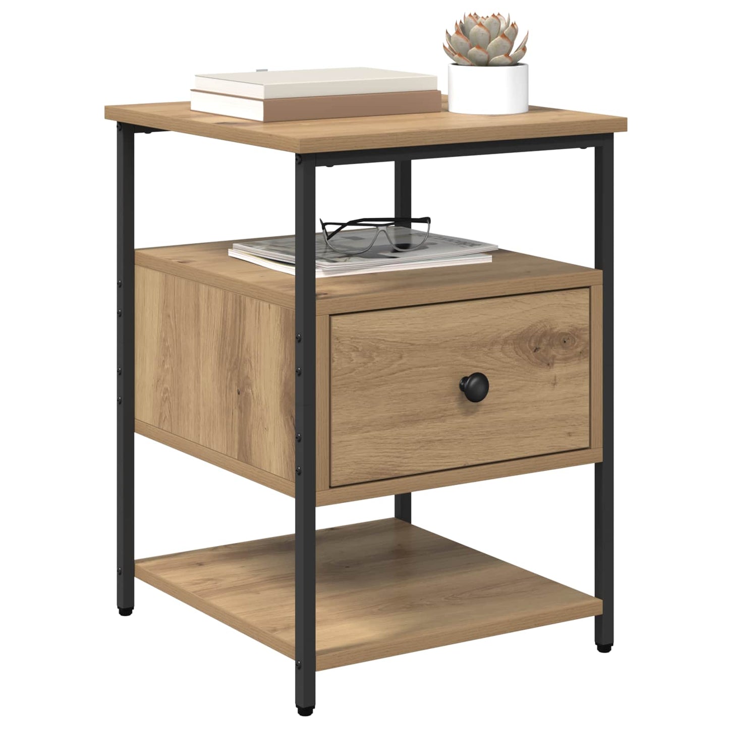 Bedside Cabinet with Drawer 2 pcs Artisan Oak 40 x 42 x 56 cm