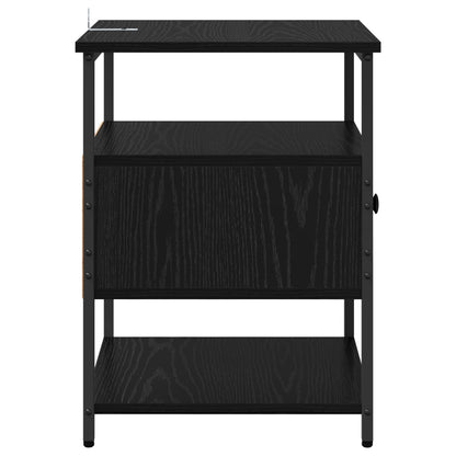 Bedside Cabinet Black Oak 40 x 42 x 56 cm Engineered Wood