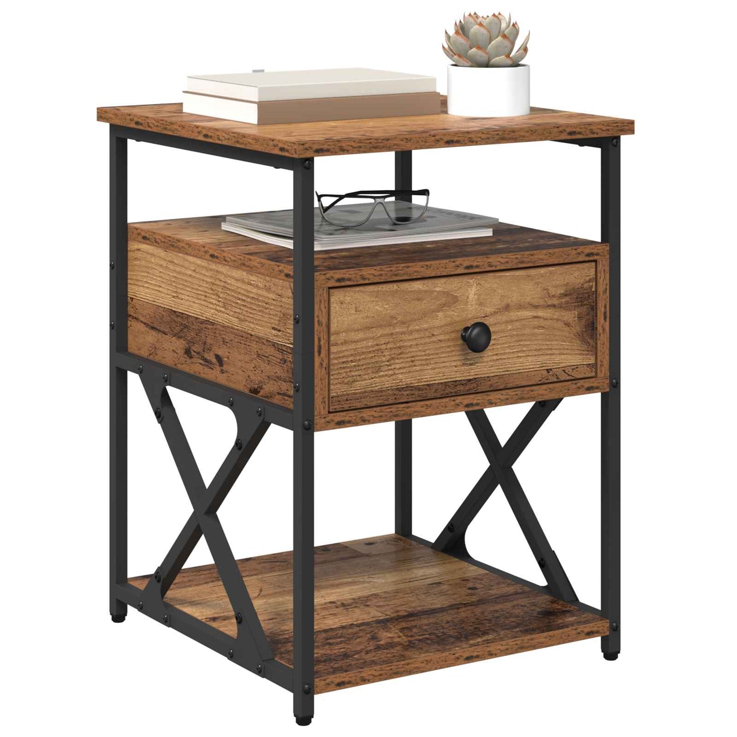 Bedside Cabinet Old Wood 40 x 42 x 55 cm Engineered Wood