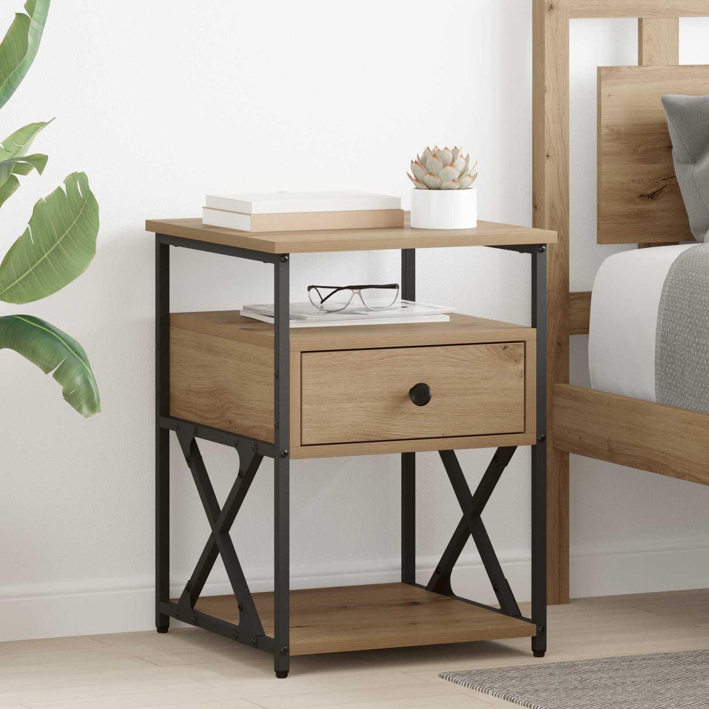 Bedside Cabinet Artisan Oak 40 x 42 x 55 cm Engineered Wood