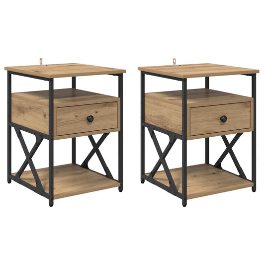 Bedside Cabinet 2 pcs Artisan Oak 40 x 42 x 55 cm
