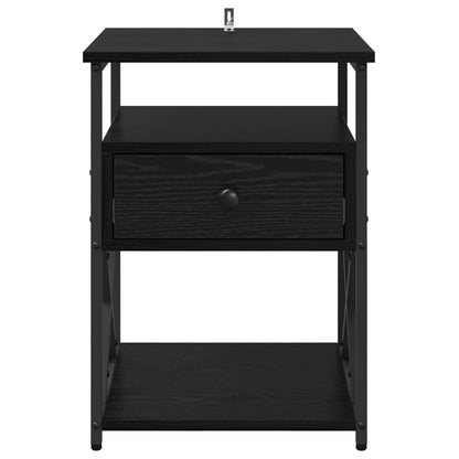Bedside Cabinet 2 pcs Black Oak 40 x 42 x 55 cm Engineered Wood