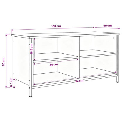 TV Cabinet 100 x 40 x 50 cm Black Oak Engineered Wood