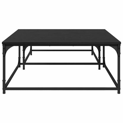 Coffee Table 2 pcs Black Oak 80 x 80 x 35 cm Engineered Wood