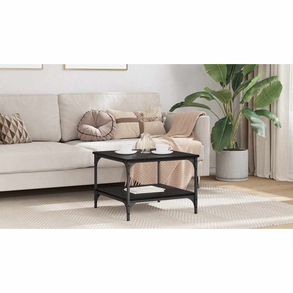 Coffee Table Black Oak 55 x 55 x 40 cm Engineered Wood