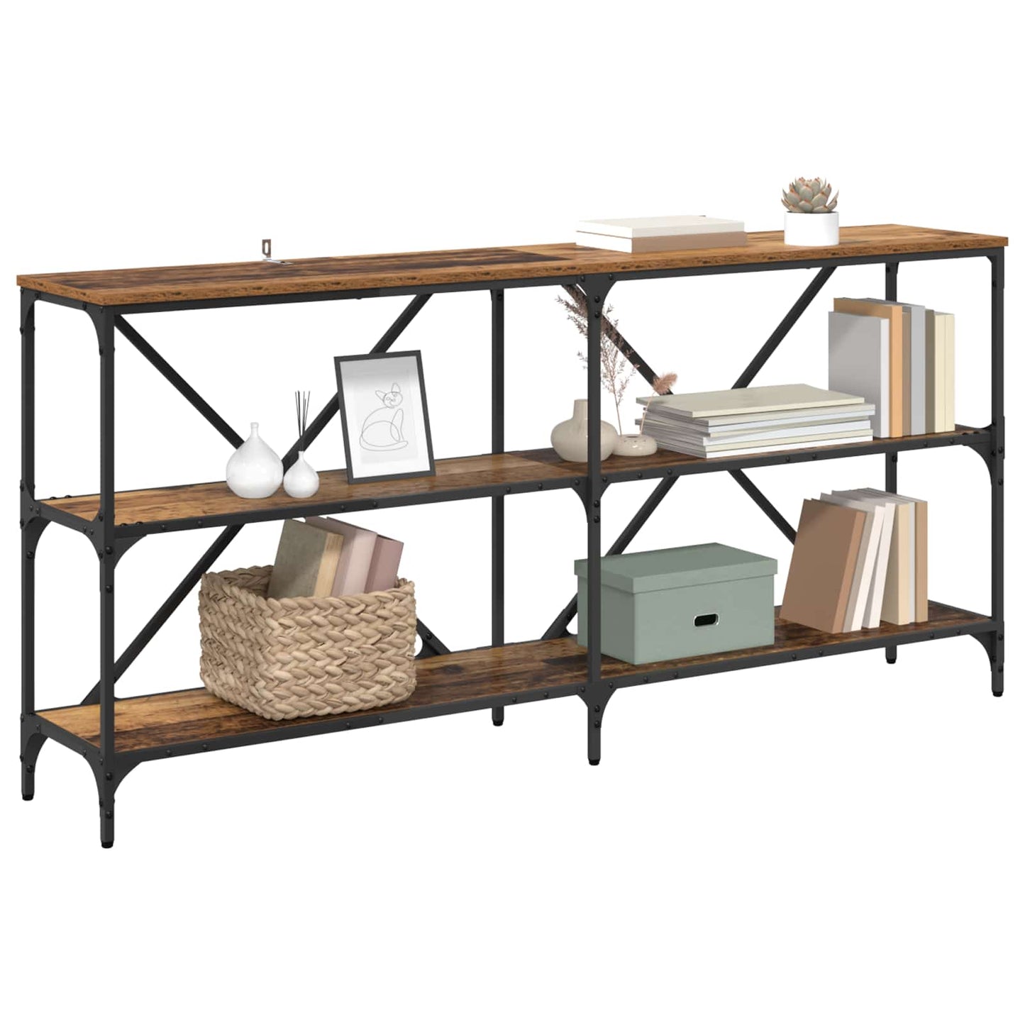 Console Table Old Wood 160 x 30 x 75 cm Engineered Wood