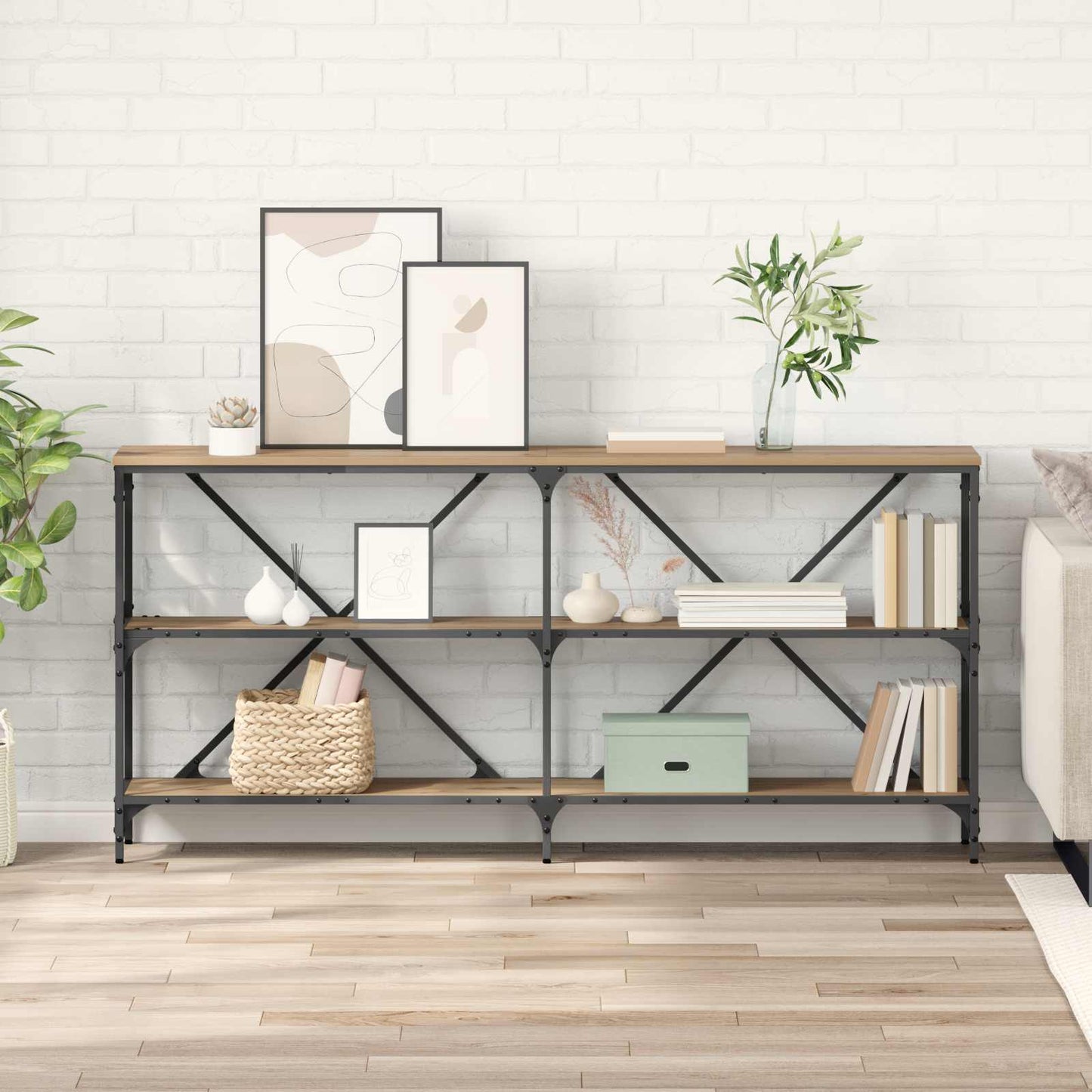 Console Table Artisan Oak 160 x 30 x 75 cm Engineered Wood