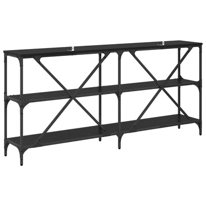 Console Table Black Oak 160 x 30 x 75 cm Engineered Wood