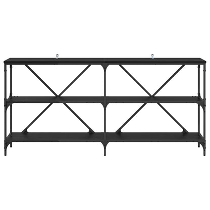 Console Table Black Oak 160 x 30 x 75 cm Engineered Wood