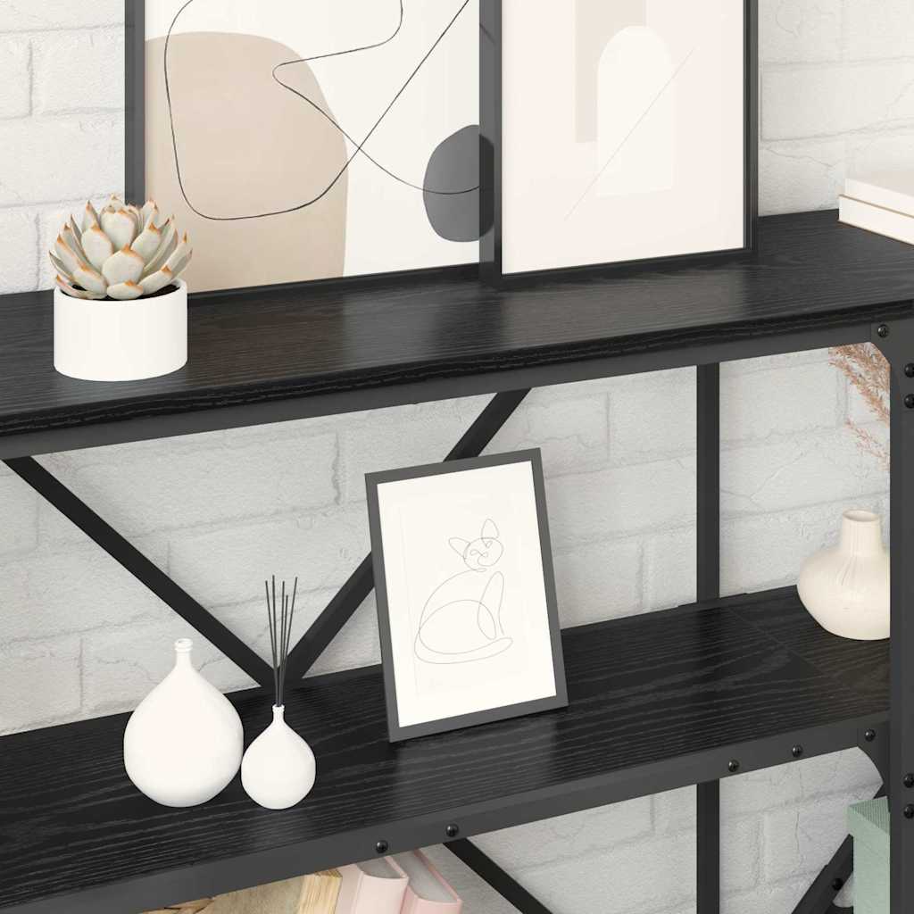 Console Table Black Oak 180 x 30 x 75 cm Engineered Wood