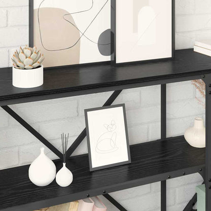 Console Table Black Oak 180 x 30 x 75 cm Engineered Wood