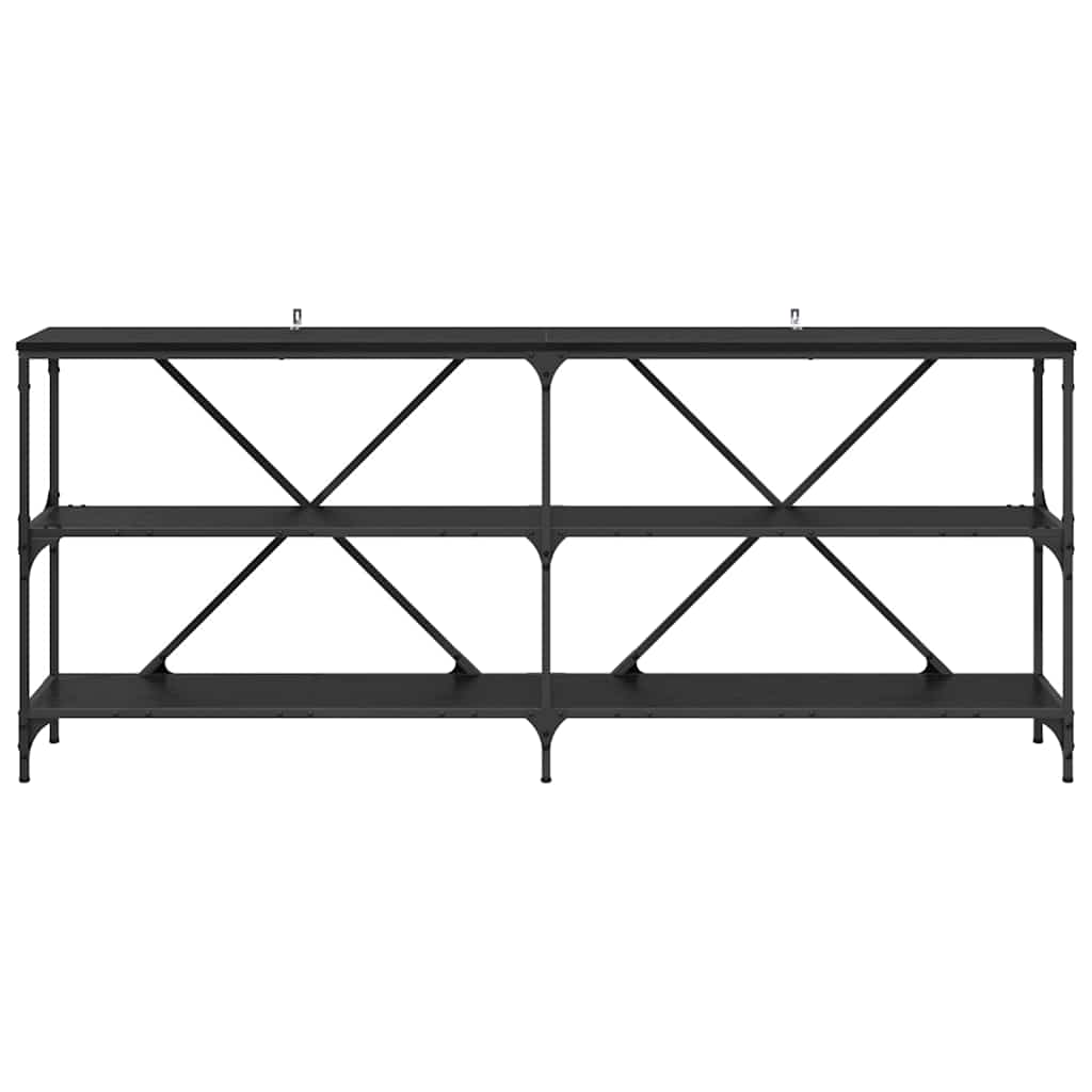 Console Table Black Oak 180 x 30 x 75 cm Engineered Wood