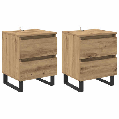 Bedside Cabinet with Drawer 2 pcs Artisan Oak 40 x 35 x 50 cm